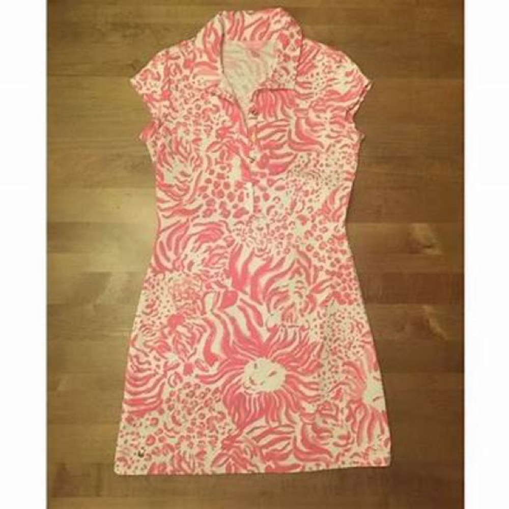 Lilly Pulitzer Pink & White Collared Floral-Print Mini Dress - Picture 3 of 8